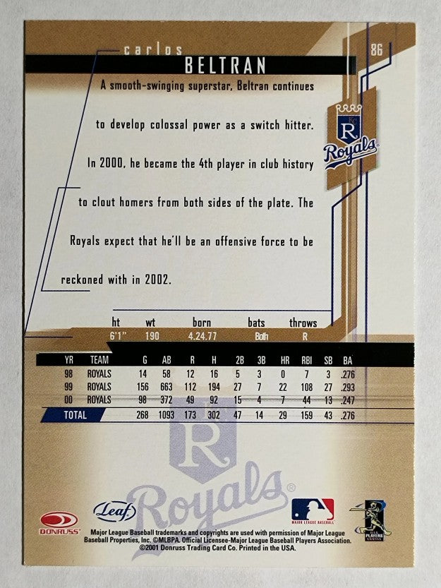 2001 Leaf Rookies and Stars #86 Carlos Beltran