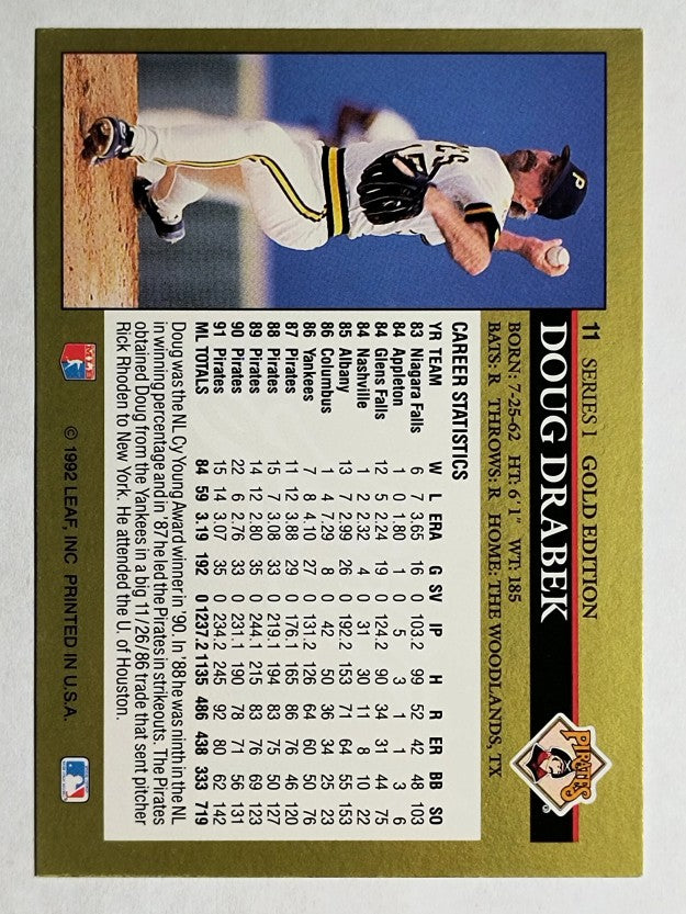 1992 Leaf Black Gold #11 Doug Drabek