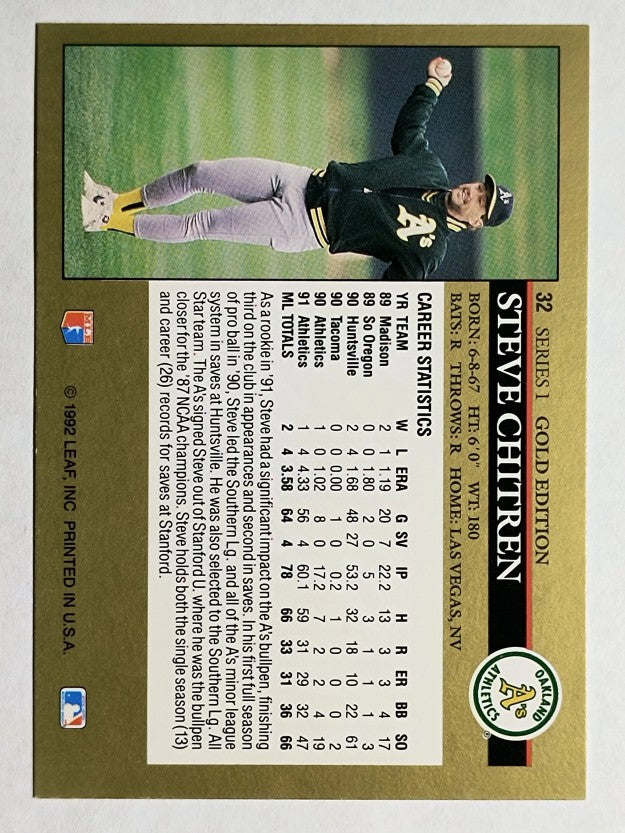 1992 Leaf Black Gold #32 Steve Chitren