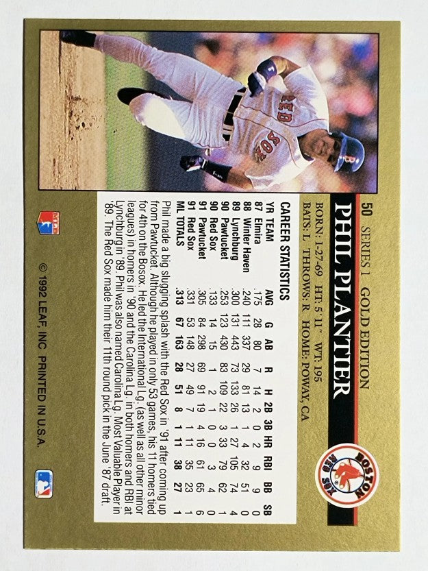 1992 Leaf Black Gold #50 Phil Plantier