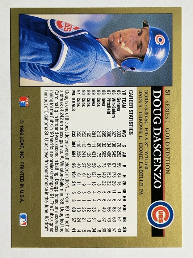 1992 Leaf Black Gold #51 Doug Dascenzo