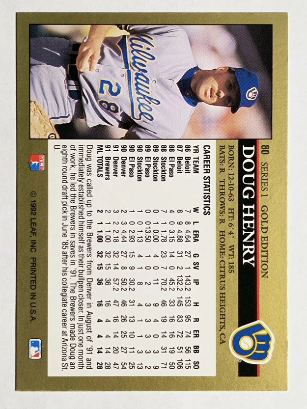 1992 Leaf Black Gold #80 Doug Henry