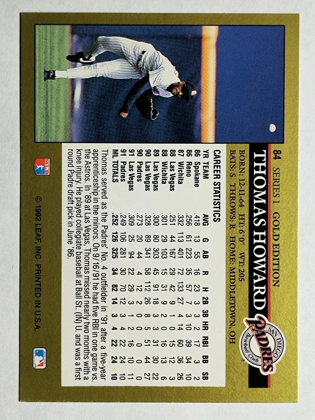1992 Leaf Black Gold #84 Thomas Howard