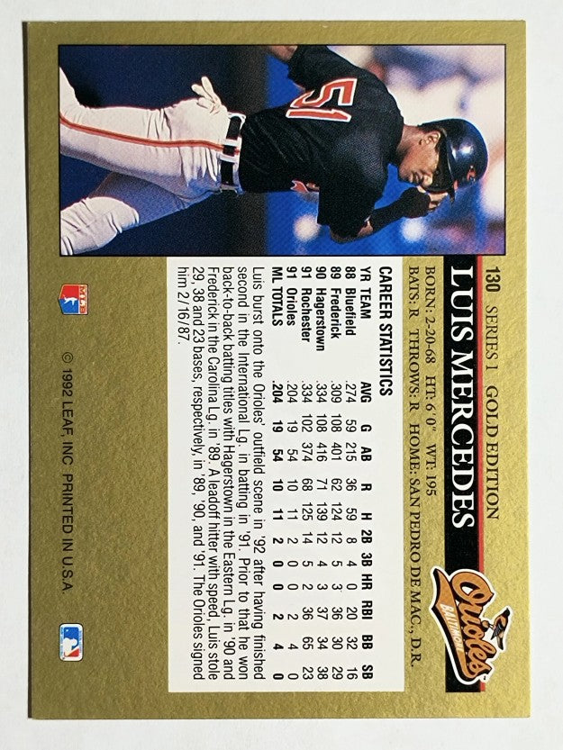 1992 Leaf Black Gold #130 Luis Mercedes