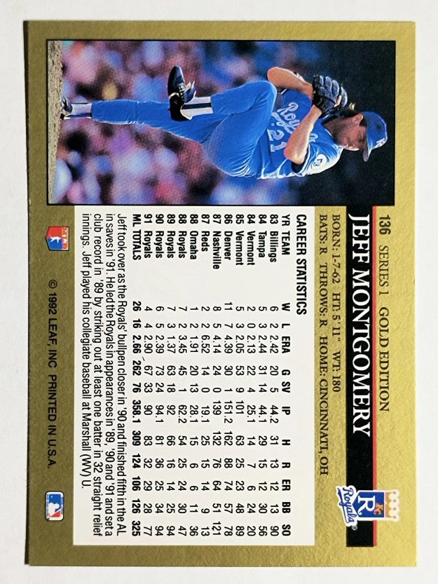 1992 Leaf Black Gold #136 Jeff Montgomery