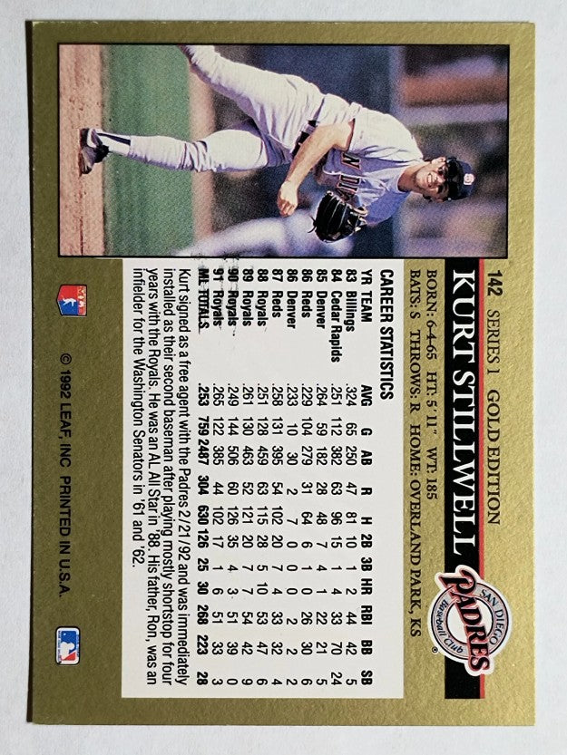 1992 Leaf Black Gold #142 Kurt Stillwell