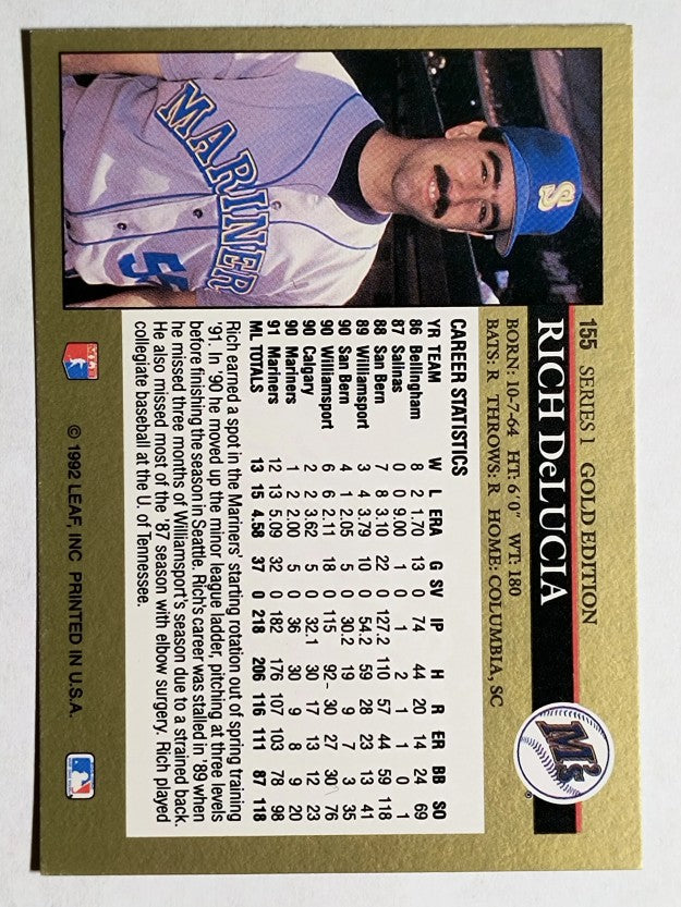 1992 Leaf Black Gold #155 Rich DeLucia
