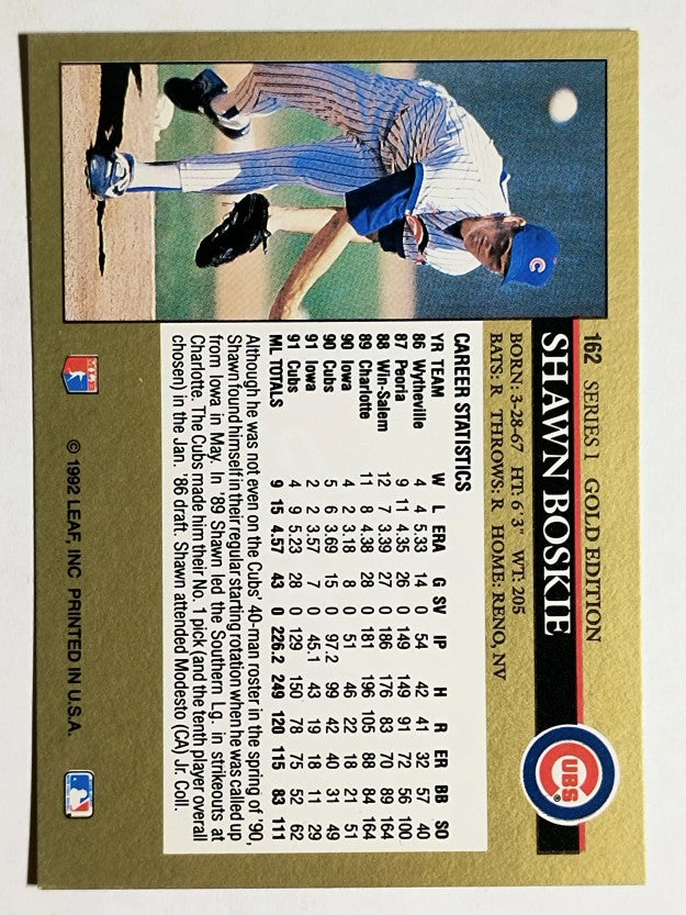 1992 Leaf Black Gold #162 Shawn Boskie