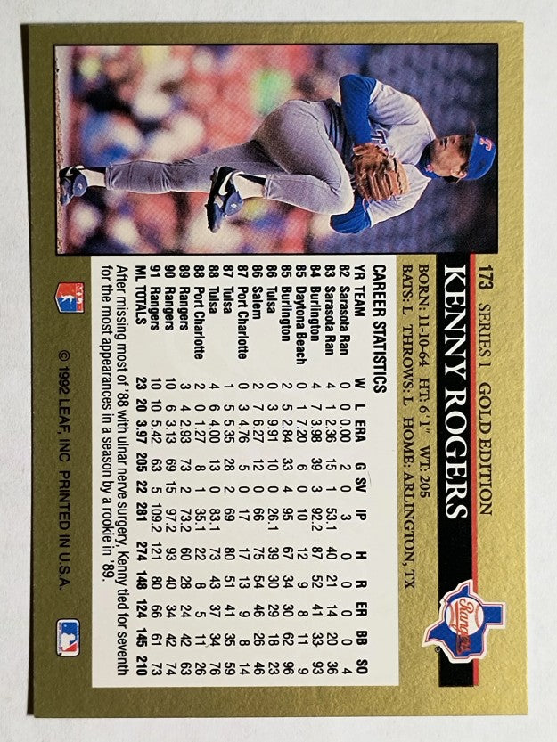 1992 Leaf Black Gold #173 Kenny Rogers