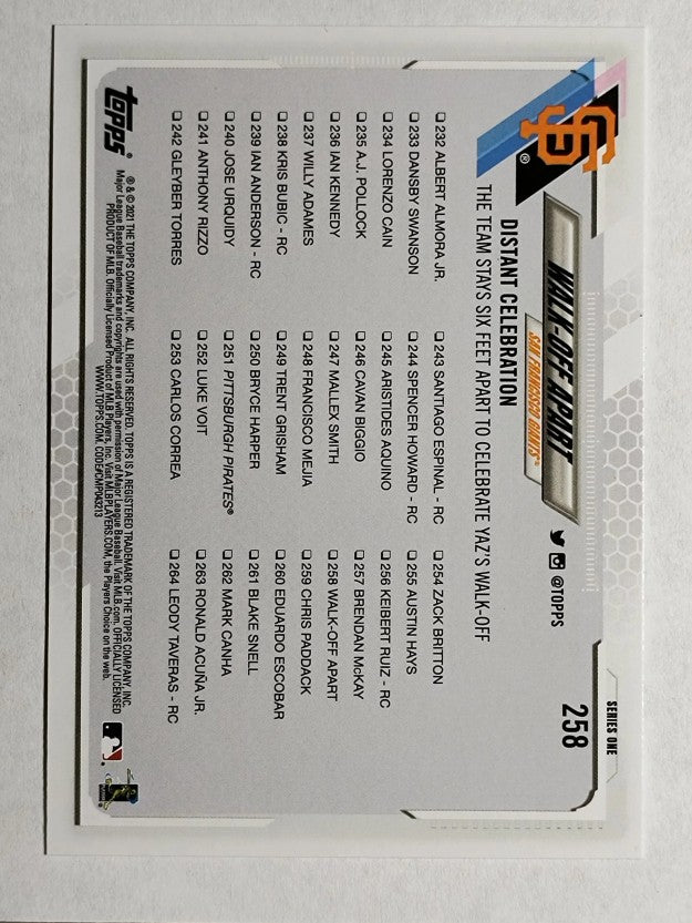 2021 Topps #258 Walk-Off Apart/Mike Yastrzemski