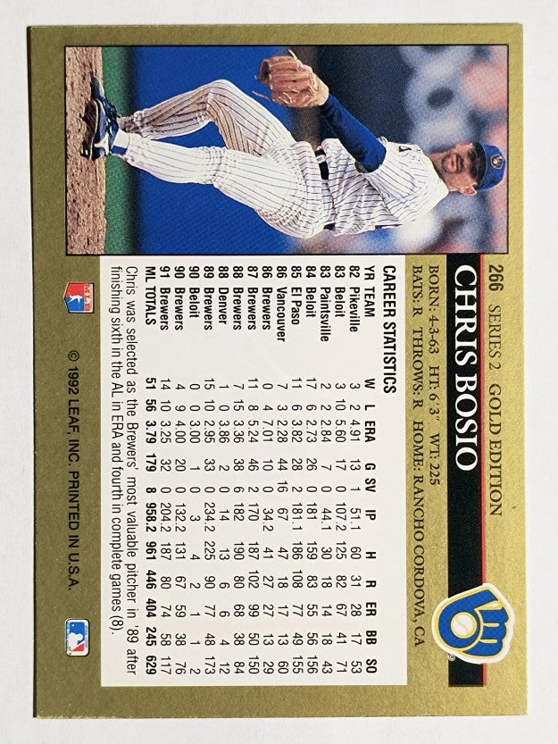1992 Leaf Black Gold #266 Chris Bosio