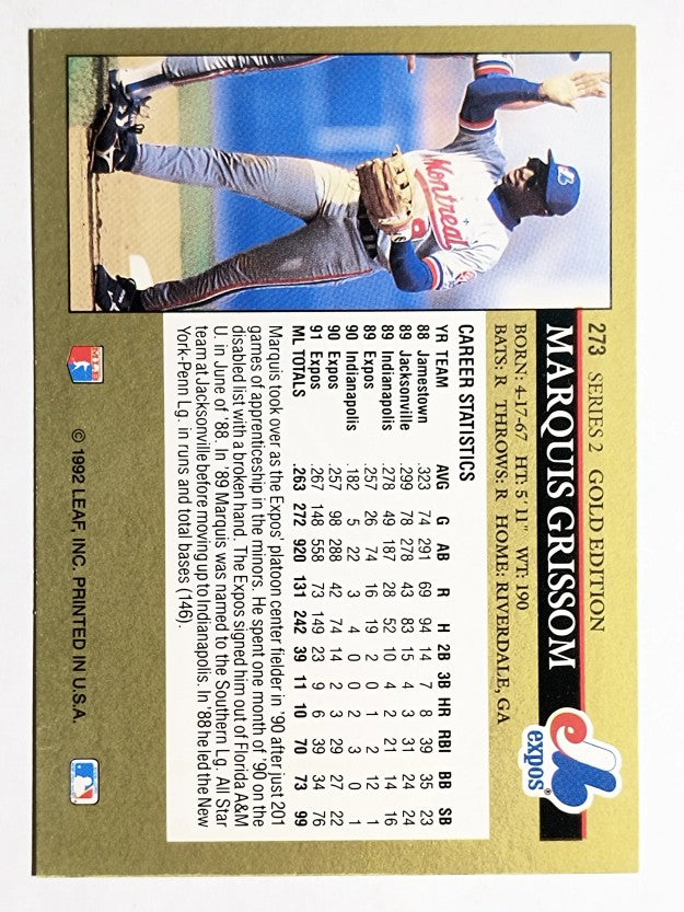 1992 Leaf Black Gold #273 Marquis Grissom