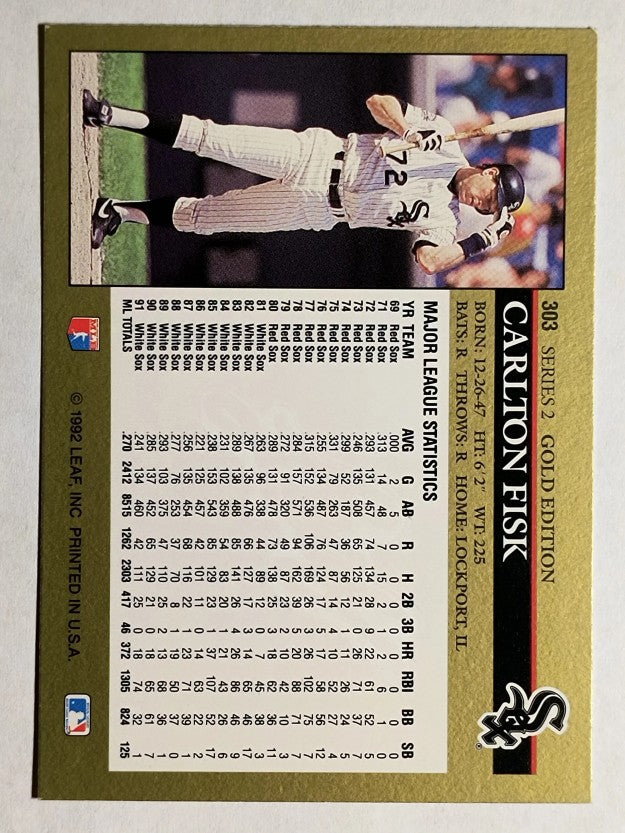 1992 Leaf Black Gold #303 Carlton Fisk