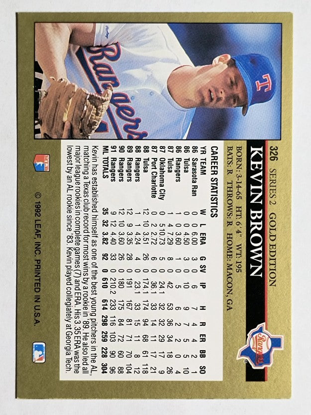 1992 Leaf Black Gold #326 Kevin Brown