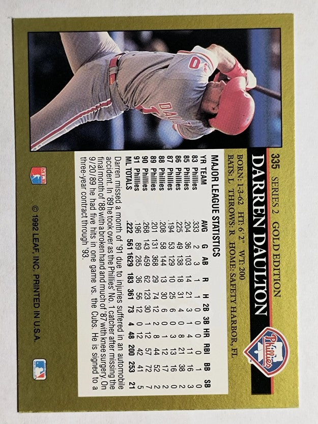 1992 Leaf Black Gold #335 Darren Daulton