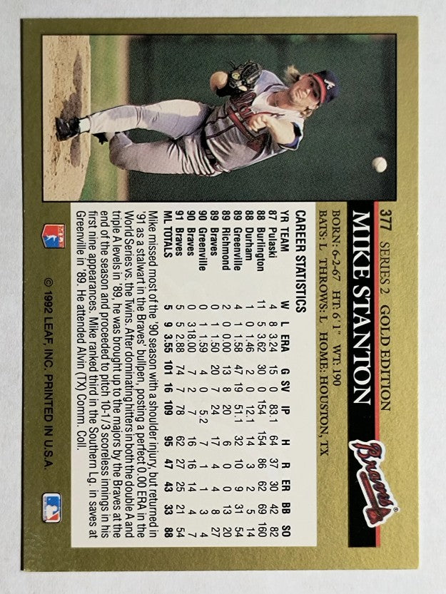 1992 Leaf Black Gold #377 Mike Stanton