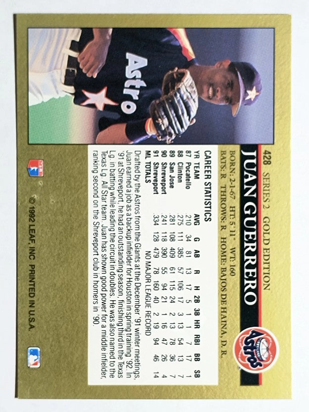 1992 Leaf Black Gold #428 Juan Guerrero
