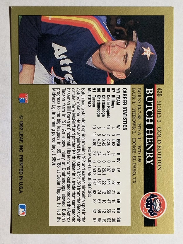 1992 Leaf Black Gold #435 Butch Henry