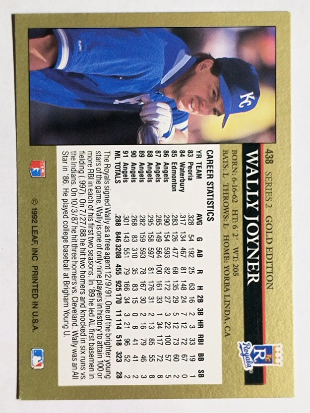 1992 Leaf Black Gold #438 Wally Joyner