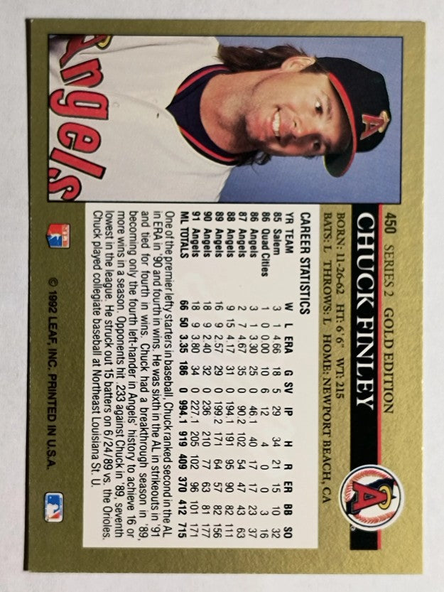 1992 Leaf Black Gold #450 Chuck Finley