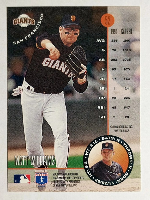1996 Leaf #52 Matt Williams