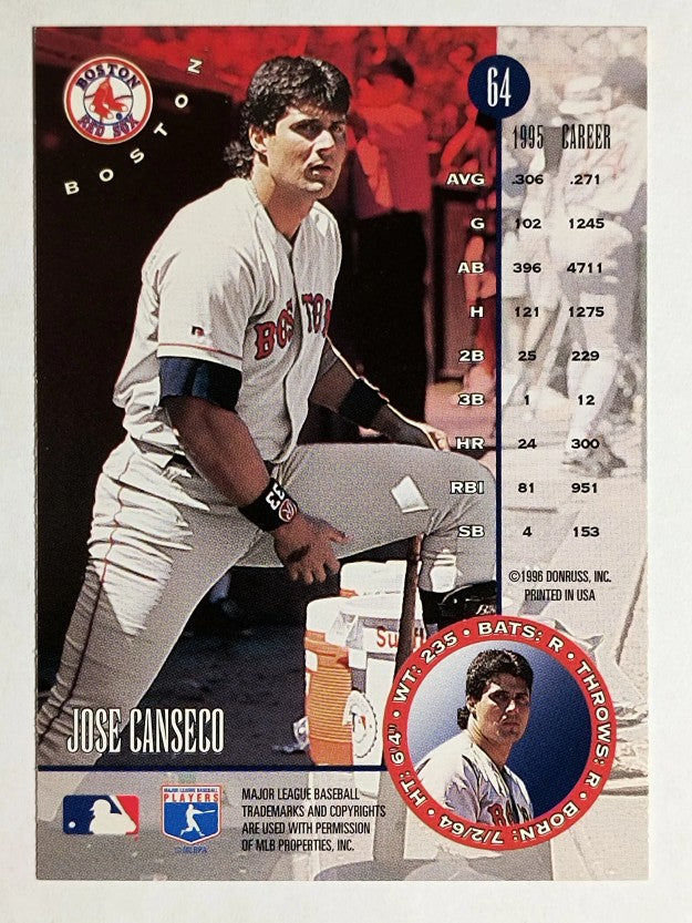 1996 Leaf #64 Jose Canseco