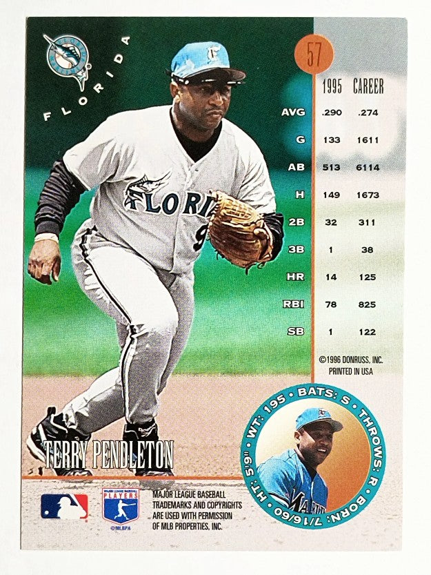 1996 Leaf Bronze Press Proofs #57 Terry Pendleton (NM)