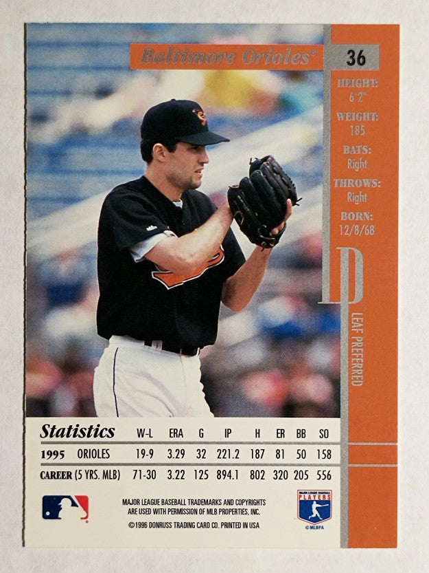 1996 Leaf Preferred #36 Mike Mussina