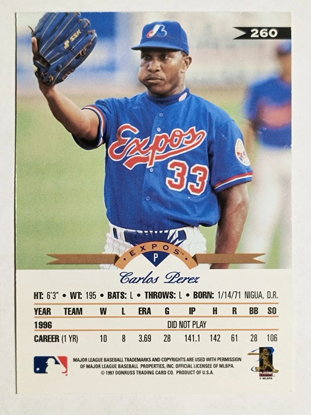 1997 Leaf Fractal Matrix #260 Carlos Perez BX