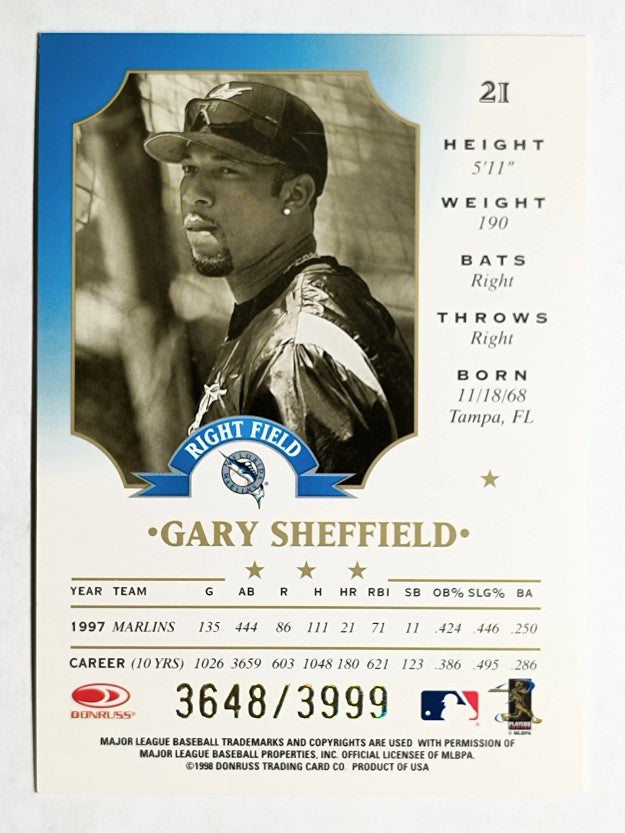 1998 Leaf Fractal Foundations #21 Gary Sheffield