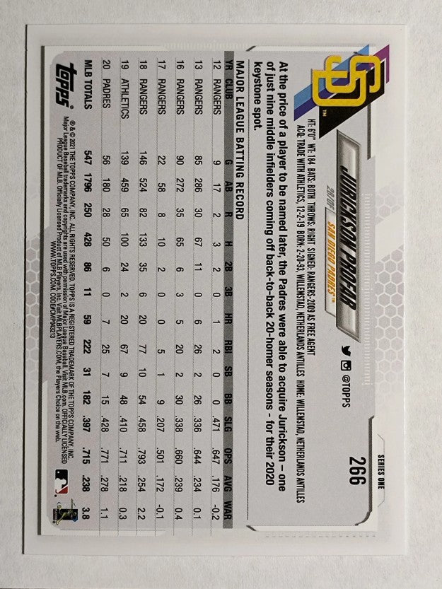2021 Topps #266 Jurickson Profar