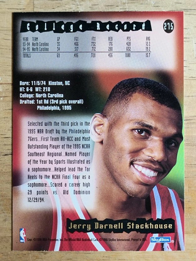 1995-96 Hoops #275 Jerry Stackhouse RC
