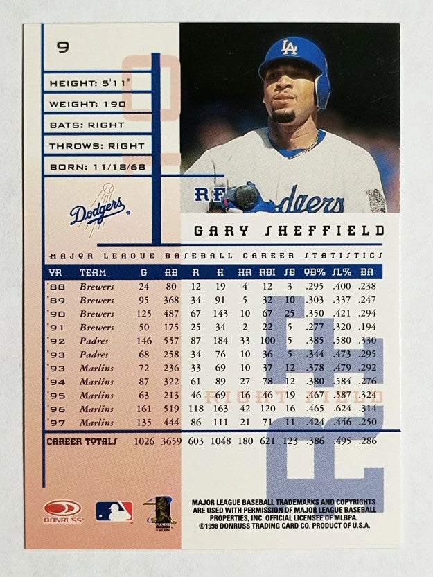 1998 Leaf Rookies and Stars #9 Gary Sheffield