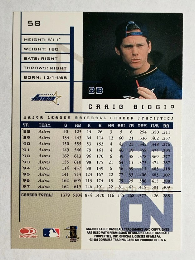 1998 Leaf Rookies and Stars #58 Craig Biggio