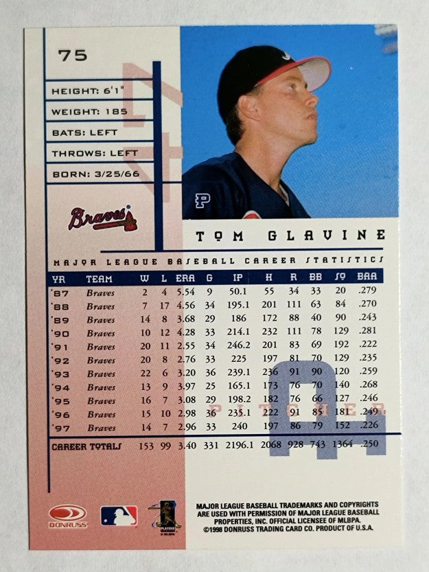 1998 Leaf Rookies and Stars #75 Tom Glavine