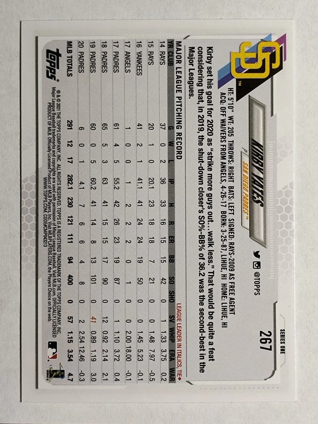 2021 Topps #267 Kirby Yates
