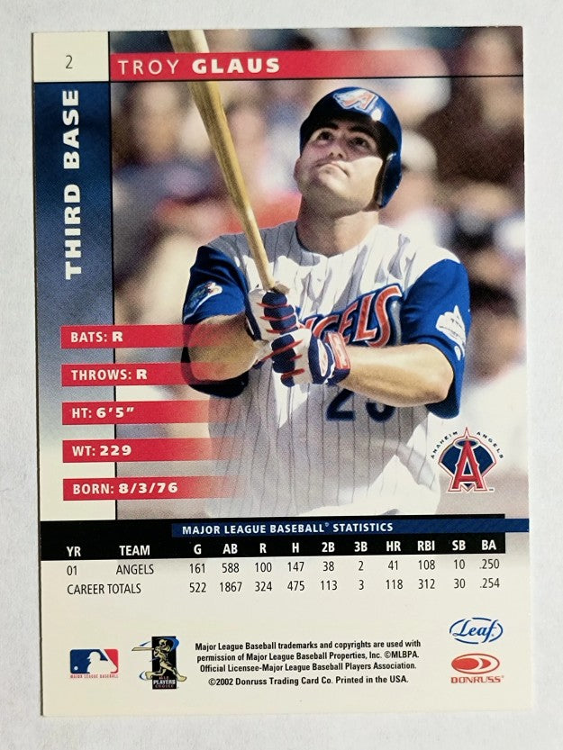 2002 Leaf #2 Troy Glaus