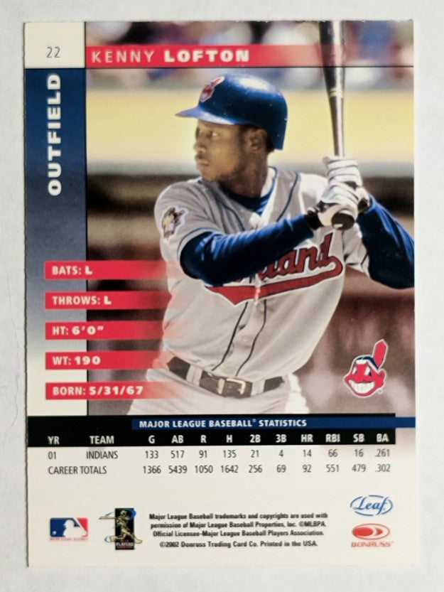 2002 Leaf #22 Kenny Lofton