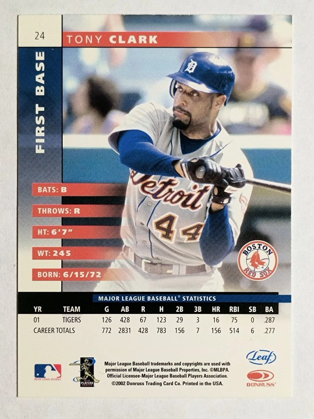 2002 Leaf #24 Tony Clark