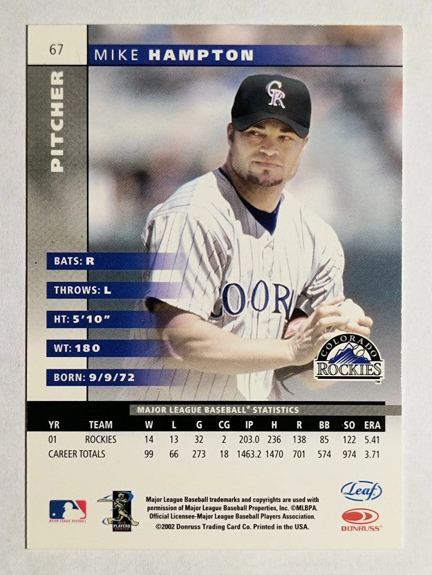 2002 Leaf #67 Mike Hampton