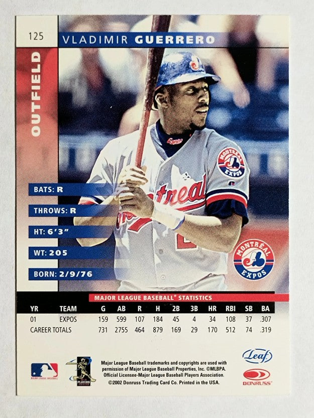 2002 Leaf #125 Vladimir Guerrero