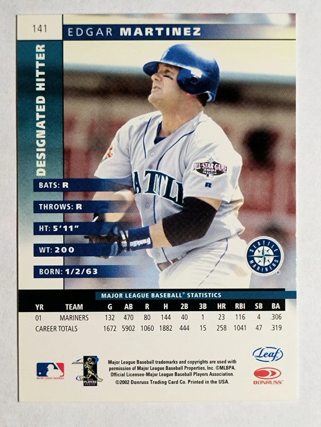 2002 Leaf #141 Edgar Martinez