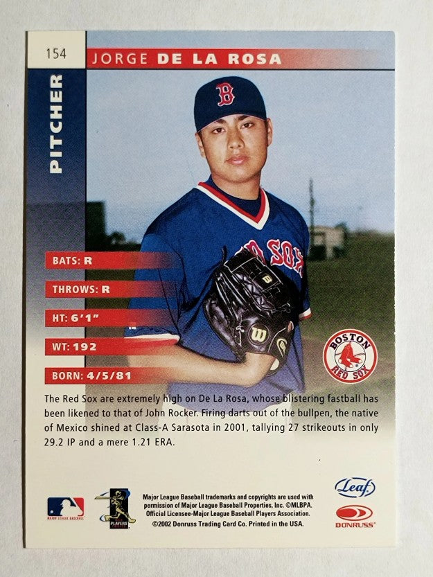 2002 Leaf #154 Jorge De La Rosa ROO RC (NM)