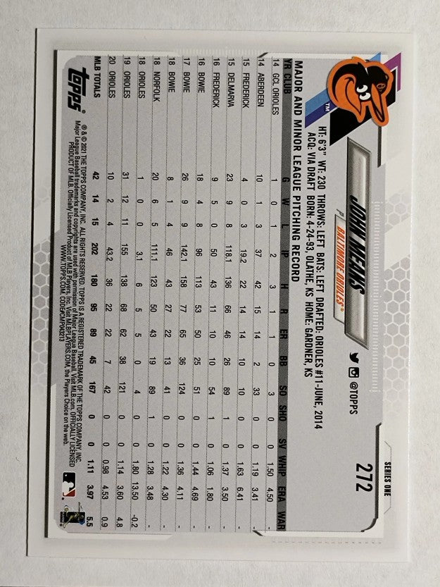 2021 Topps #272 John Means