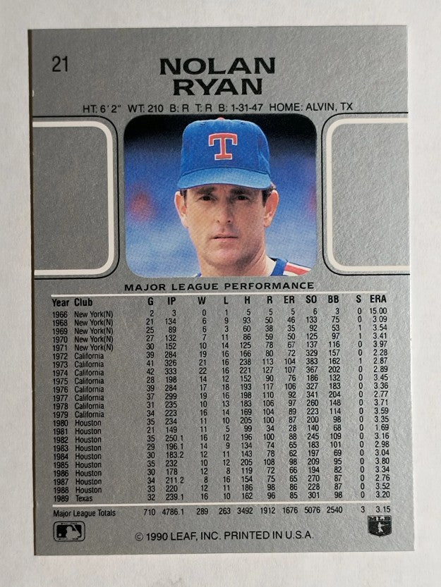 1990 Leaf #21 Nolan Ryan
