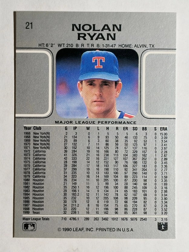1990 Leaf #21 Nolan Ryan
