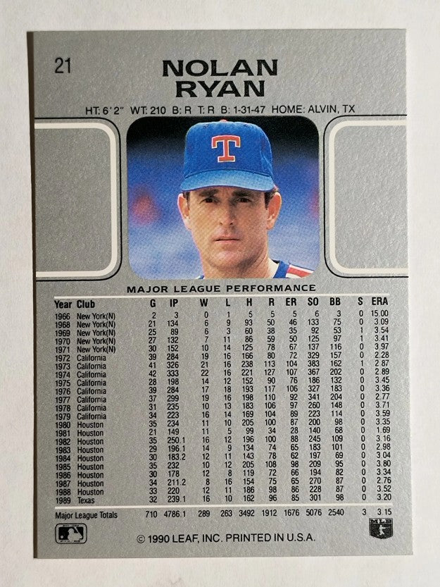 1990 Leaf #21 Nolan Ryan
