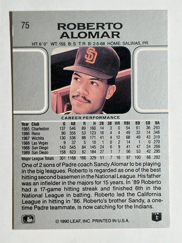 1990 Leaf #75 Roberto Alomar