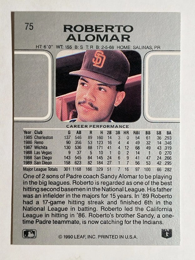 1990 Leaf #75 Roberto Alomar