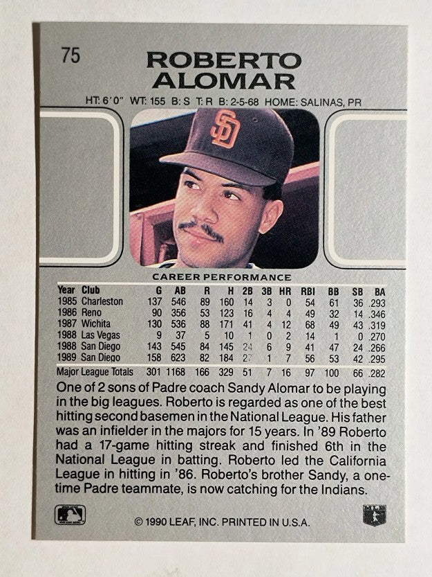 1990 Leaf #75 Roberto Alomar